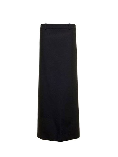 Balenciaga Back Slit Maxi Skirt In Black