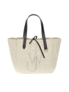 Jw Anderson Grey Anchor Felt Tote Bag In Off White