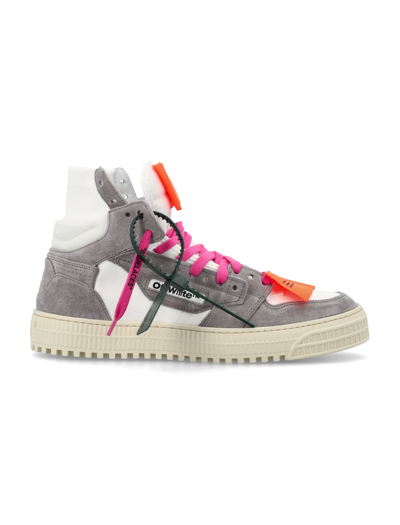 ★Off-White★ Off Court 30 High Top Sneakers Grey White OWIA OFF-WHITE 3.0 Off Court Metallic Sneaker Silver Men's