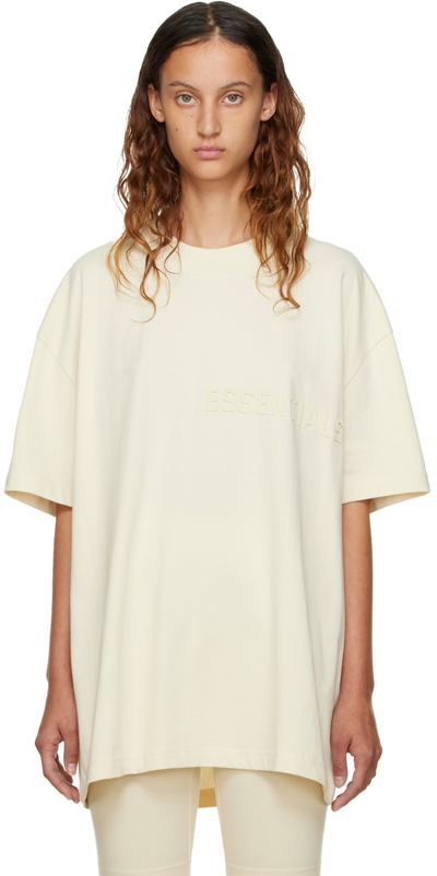 Essentials Off-white Cotton T-shirt In Egg Shell