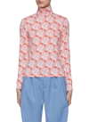 Meryll Rogge Triangular Patterned Turtleneck Top In Red