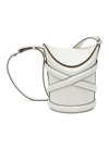 Alexander Mcqueen 'the Curve' Small Calf Leather Bucket Bag In White