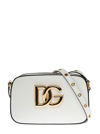 Dolce & Gabbana White Leather Crossbody Bag With Dg Logo