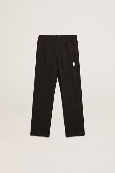 Golden Goose Kids' Trousers With Logo In Black White