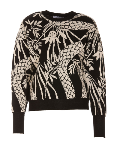 Nude Jacquard Sweatshirt In Nero