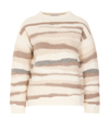 Fabiana Filippi Stripe Patterned Rib Knit Sweater In Beige
