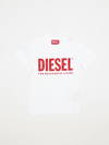 Diesel Tjustlogo T-shirt In B.co-rosso