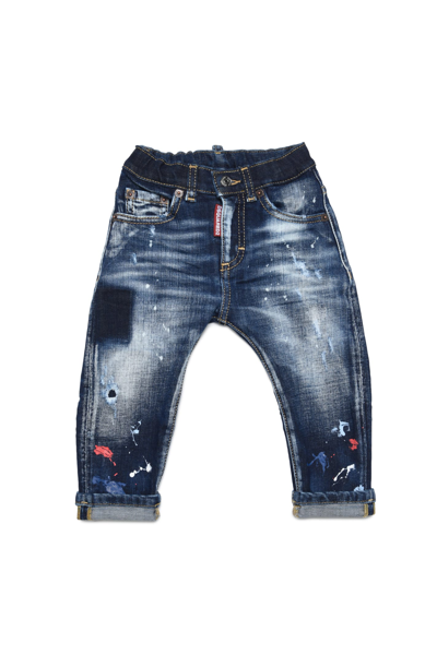 Dsquared2 Babies' D2p76ab Trousers Dsquared In Blue Denim