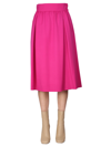 Moschino Pleated Midi Skirt Button Detail In Viola