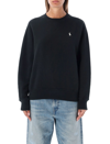 Polo Ralph Lauren Relaxed-fit Long-sleeve Top With Embroidered Logo In Black
