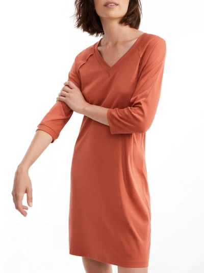 Hanro Pure Essence Knit Sleep Shirt In Marsala