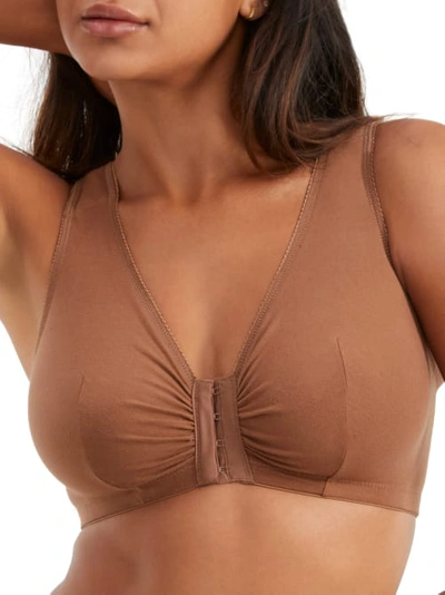 Leading Lady Meryl Front-close Wire-free Bra In Mocha Nude