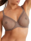 Simone Perele Comete Molded Full Cup Convertible Lace Bra In Sweet Chestnut