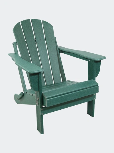 Sunnydaze Decor Foldable Outdoor Adirondack Chair All-weather Hdpe In Green