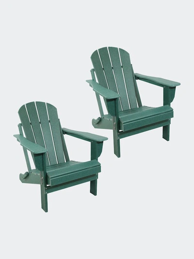 Sunnydaze Decor Foldable Outdoor Adirondack Chair All-weather Hdpe In Green