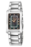 GV2 LUINO RECTANGLE DIAMOND DIAL BRACELET WATCH, 29.5MM