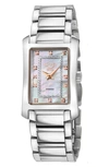 GV2 LUINO RECTANGLE DIAMOND DIAL BRACELET WATCH, 29.5MM