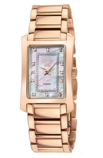 Gv2 Rose Gold-tone Luino Diamond Dial Bracelet Watch, 29.5mm