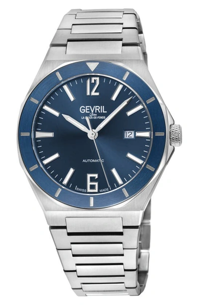 Gevril High Line Automatic Bracelet Watch, 43mm In Silver
