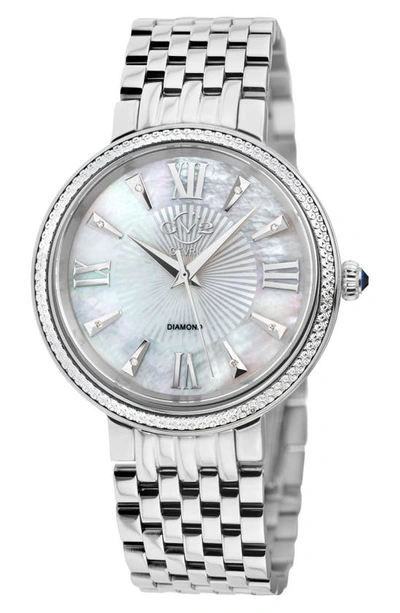 Gv2 Genoa Diamond Dial Bracelet Watch, 37mm In Silver