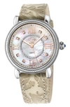Gv2 Marsala Diamond Dial Leather Strap Watch, 37mm In Beige