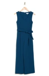 Calvin Klein V-neck Jumpsuit In Poseidon