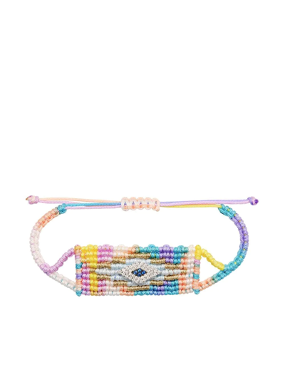 Diane Kordas Evil Eye Woven Cord, Diamond And Sapphire Bracelet In Multi