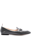 Thom Browne Bow-embellished Trimmed Loafers In Grey