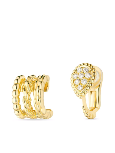 Boucheron 18kt Yellow Gold Serpent Bohéme Diamond Clip Earrings