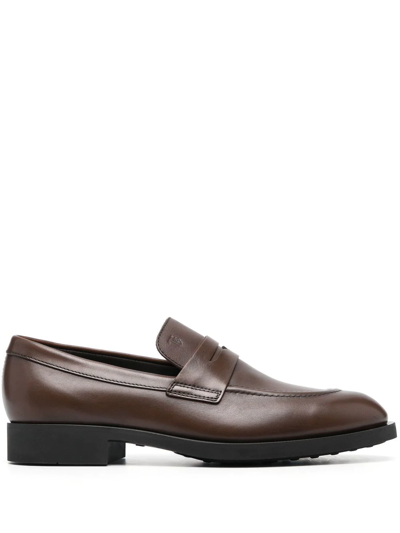 Tod's Man Loafers Brown Size 7.5 Leather