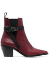 Zadig & Voltaire Tyler Stitch-detail Leather Ankle Boots In Lies
