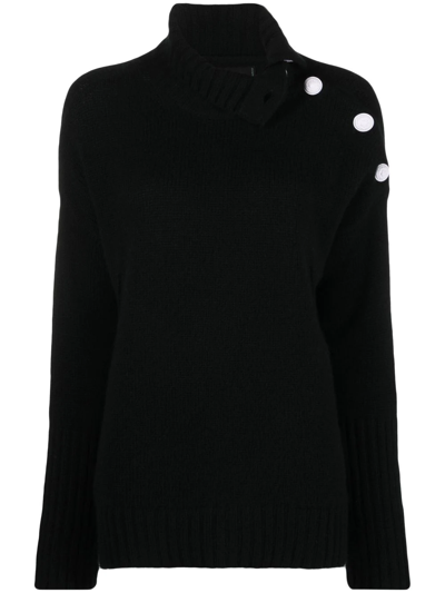 Zadig & Voltaire Alma Funnel-neck Cashmere Jumper In Noir