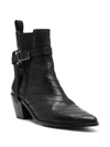 Zadig & Voltaire Tyler Stitch-detail Leather Ankle Boots In Noir