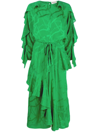 Zadig & Voltaire Ruffle-detail Long-sleeve Dress In Green | ModeSens