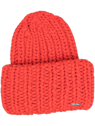 Dsquared2 Chunky Knit Beanie In Red