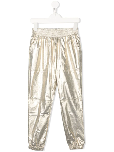 Michael Kors Kids' Metallic-sheen Track Pants In Neutrals