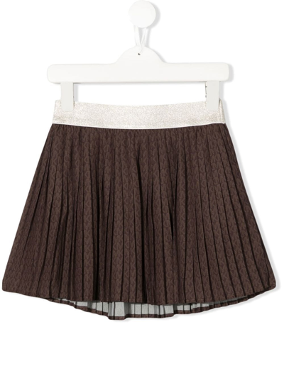 Michael Kors Girls Teen Brown Monogram Skirt