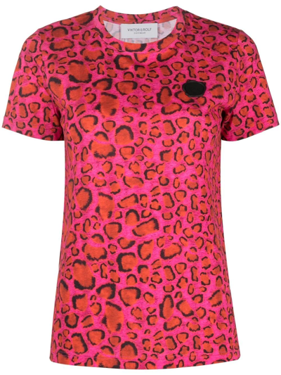 Viktor & Rolf Logo-patch Short-sleeve T-shirt In Red