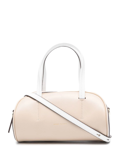 Manu Atelier Cylinder Two-tone Tote In Neutrals