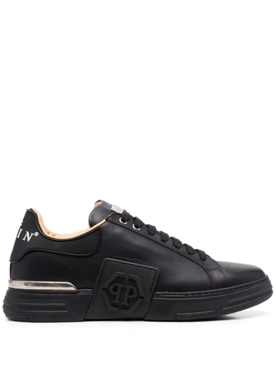 Philipp Plein Hexagon-logo Low Top Sneakers In Black