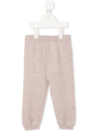 N.peal Kids' Bear Pocket Cashmere Leggings In Brown