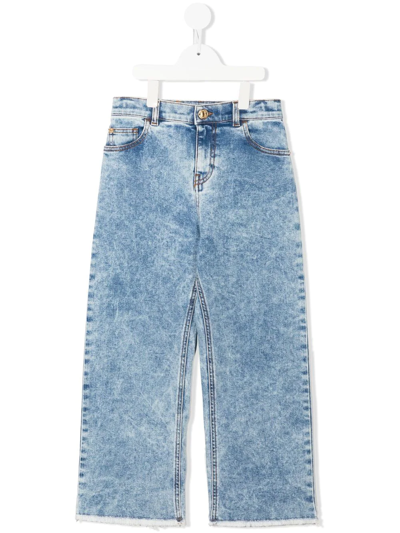 Versace Wide-leg Denim Jeans In 1d030 Blue