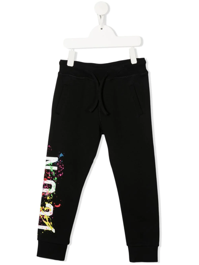 Dsquared2 Kids' Icon Logo印花运动裤 In Black