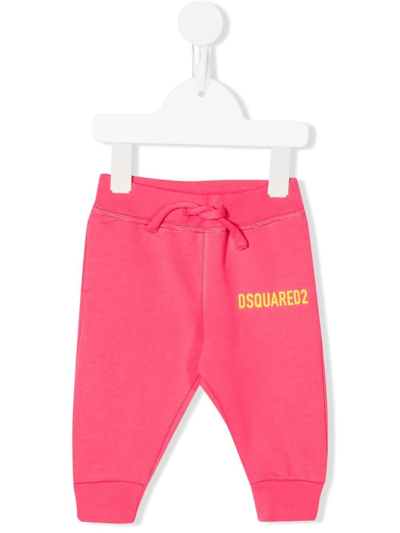 Dsquared2 Babies' Logo Tracksuit Bottoms In Pink