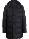 Woolrich Quilted Down Parka Coat In Blue