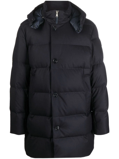 Woolrich Quilted Down Parka Coat In Charcoal_melange