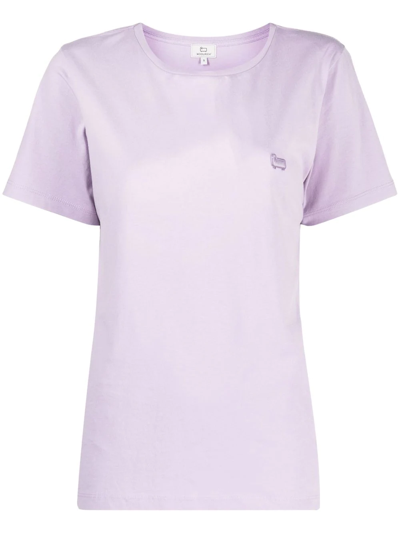 Woolrich Logo-print T-shirt In Lilac Dawn