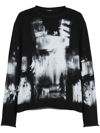Balmain Felpa Con Stampa In Black