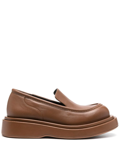 Paloma Barceló Ariel Leather Loafers In Brown