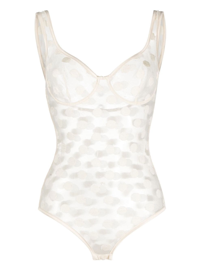 Eres Gala Stretch-lace Bodysuit In Percale